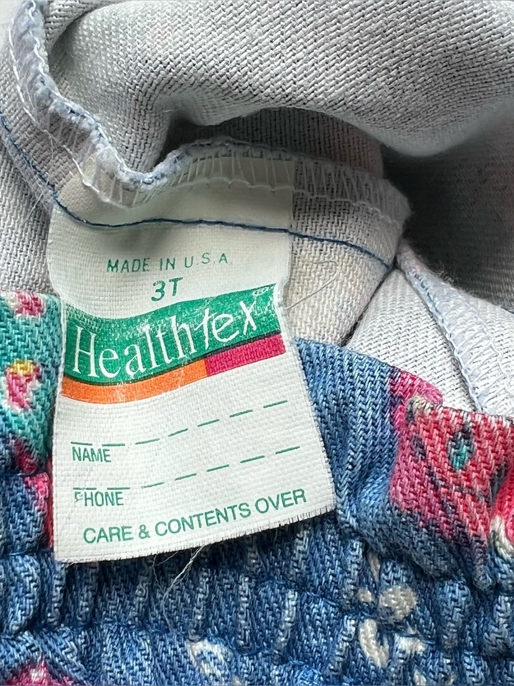 Vintage HEALTHTEX Patchwork Heart Jean Jogger Pants 3T - Picture 5 of 11